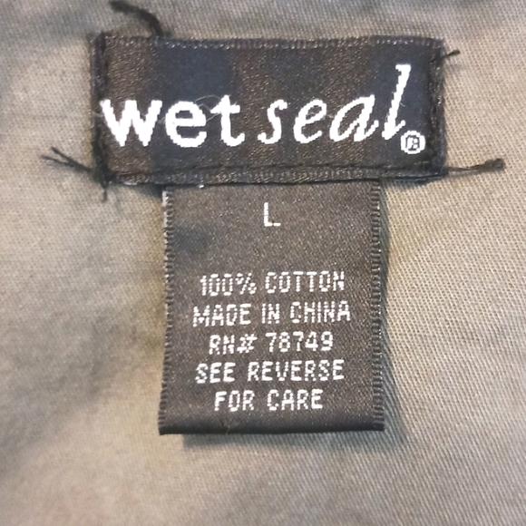 Wet Seal "Army Green" Embroideted Cargo Style Jacket in Size Large - Picture 8 of 8